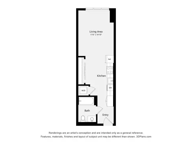 Studio 1 437 floor plan